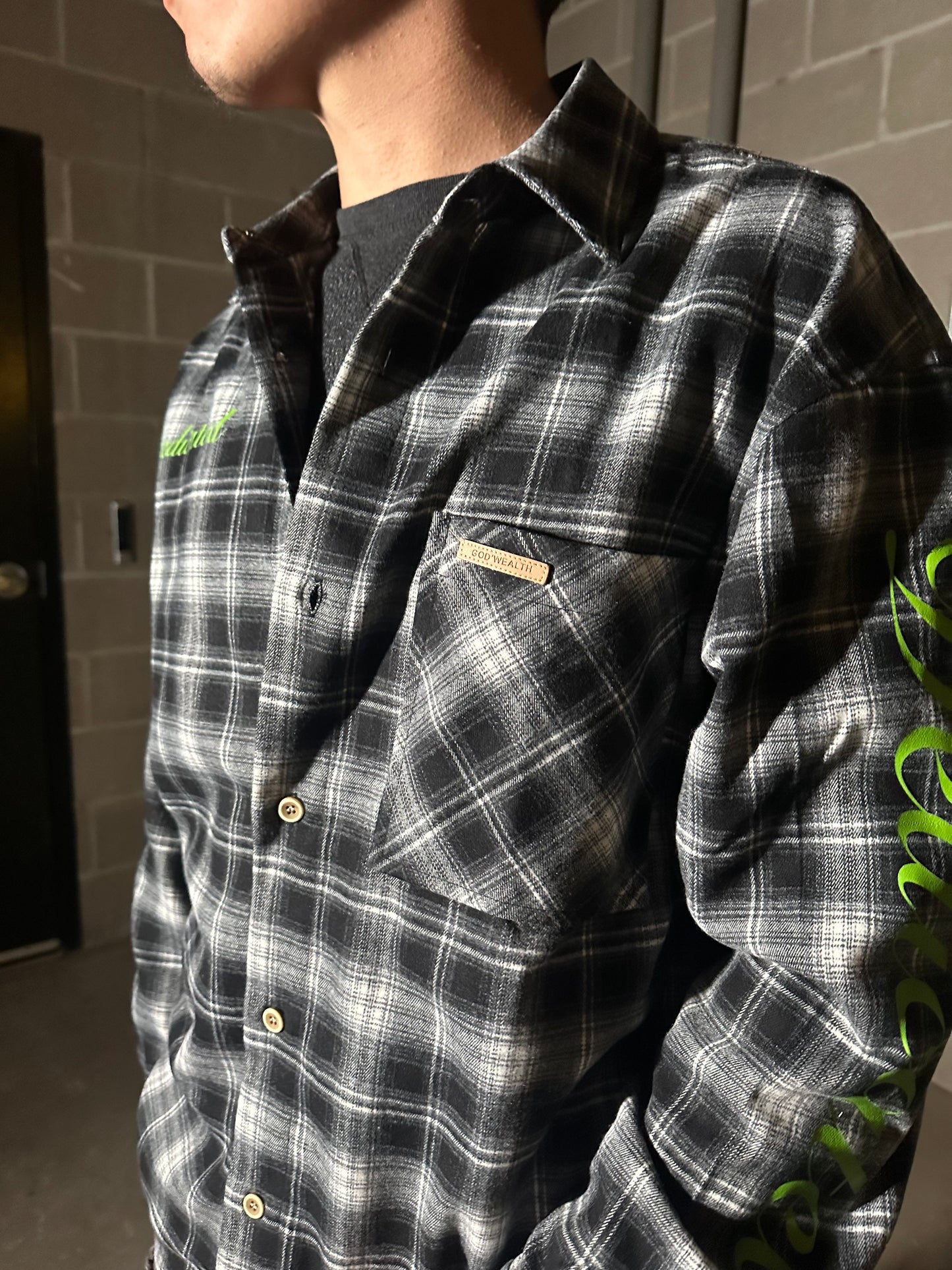 Lime Green/Grey Flannel